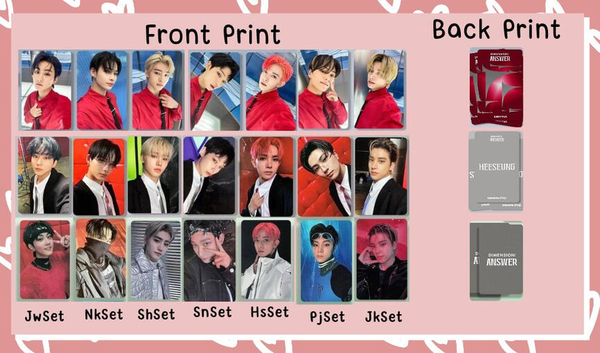 Answer PVC (135 per member set)